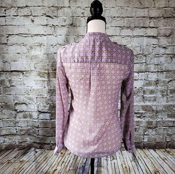 Banana Republic Chiffon Blouse with Geo. Pattern - Picture 2 of 5